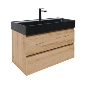 Koupelnová skříňka 2 zásuvková s umyvadlem SAT B-Way 99x50x45 cm dub mat BWAY2100OAKU2B2B BWAY2100OAKU2B2B obraz