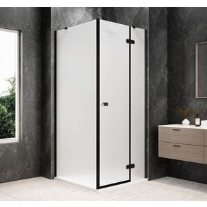 POLYSAN GLOBE BLACK čtvercový sprchový kout 800x800, matné sklo, pravé GB1080-3215MRB obraz