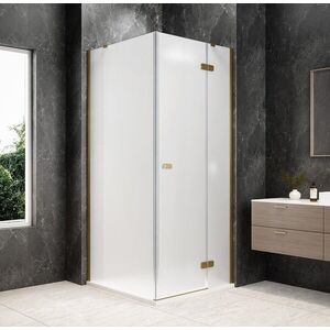 POLYSAN GLOBE GOLD MATT čtvercový sprchový kout 800x800, matné sklo, pravé GB1080-3215MRG obraz