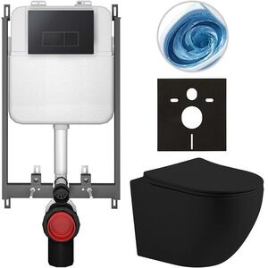 CERANO Kompletní WC set Basic/Cesso černá matná WC tlačítko Modulo/Černá pro zazdění 49x36 CER-8050BD86231 obraz