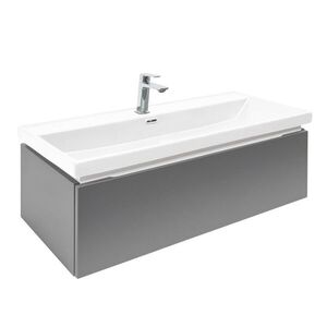 Koupelnová skříňka s umyvadlem a baterií SAT Feel 100x30x44, 8 cm antracit mat SATFEEL100ANTU4BA SATFEEL100ANTU4BA obraz
