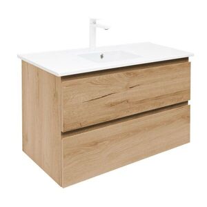 Koupelnová skříňka 2 zásuvková s umyvadlem SAT B-Way 99x50x45 cm dub mat BWAY2100OAKU4B2 BWAY2100OAKU4B2 obraz