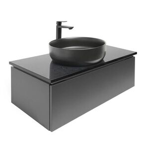 Koupelnová skříňka s žulovou krycí deskou a umyvadlem SAT Feel 100x30x46 cm antracit SATFEEL100ANTZB SATFEEL100ANTZB obraz