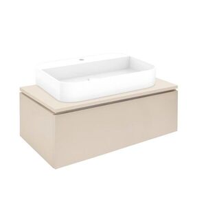 Koupelnová skříňka s umyvadlem a krycí deskou SAT Feel 100x30x46 cm béžová mat SATFEEL100BEDU SATFEEL100BEDU obraz