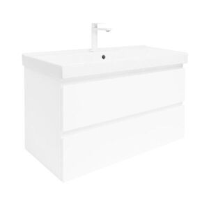 Koupelnová skříňka s umyvadlem SAT B-Way 99x50x45 cm bílá lesk BWAY2100WU1BBI BWAY2100WU1BBI obraz