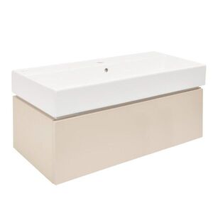 Koupelnová skříňka s umyvadlem SAT Feel 100x30x46 cm pískově béžová mat SATFEEL100BEU2 SATFEEL100BEU2 obraz