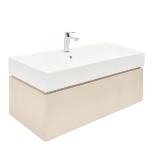 Koupelnová skříňka s umyvadlem SAT Feel 100x30x46 cm pískově béžová mat SATFEEL100BEU2B SATFEEL100BEU2B obraz