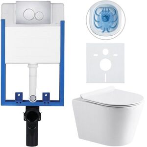 CERANO Kompletní WC set Profi/Carlito bílá lesklá WC tlačítko Duo/Chrom pro zazdění 48, 5x36, 5 CER-8050BD84300 obraz