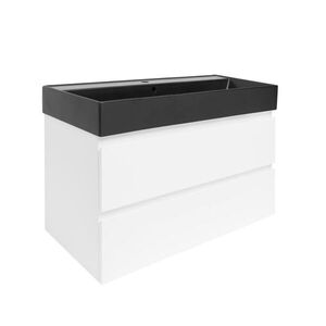 Koupelnová skříňka s umyvadlem SAT B-Way 99x50x45 cm bílá lesk BWAY2100WU2BB BWAY2100WU2BB obraz