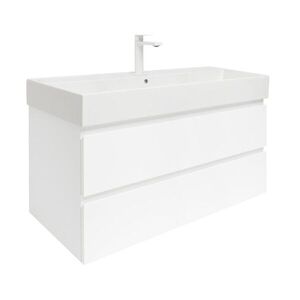 Koupelnová skříňka s umyvadlem SAT B-Way 99x50x45 cm bílá lesk BWAY2100WU2BBI BWAY2100WU2BBI obraz