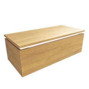 Koupelnová skříňka s krycí deskou SAT Feel 100x30x46 cm medový dub mat SATFEEL100DMDBEZ SATFEEL100DMDBEZ obraz
