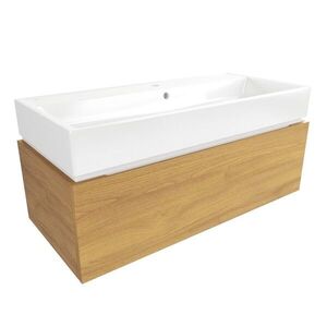 Koupelnová skříňka s umyvadlem SAT Feel 100x30x46 cm medový dub mat SATFEEL100DMU2 SATFEEL100DMU2 obraz