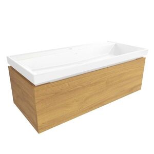 Koupelnová skříňka s umyvadlem SAT Feel 100x30x46 cm medový dub mat SATFEEL100DMU4 SATFEEL100DMU4 obraz