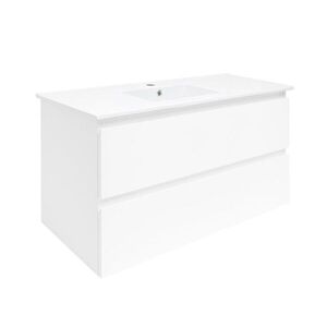 Koupelnová skříňka s umyvadlem SAT B-Way 99x50x45 cm bílá lesk BWAY2100WU4BI BWAY2100WU4BI obraz