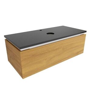 Koupelnová skříňka s žulovou krycí deskou SAT Feel 100x30x46 cm medový dub mat SATFEEL100DMZ SATFEEL100DMZ obraz