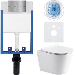 CERANO Kompletní WC set Profi/Carlito bílá lesklá WC tlačítko Line/Nerez pro zazdění 48, 5x36, 5 CER-8050BD84308 obraz