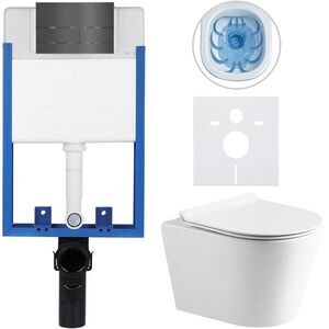 CERANO Kompletní WC set Profi/Carlito bílá lesklá WC tlačítko Line/Tmavě šedá pro zazdění 48, 5x36, 5 CER-8050BD84309 obraz