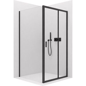 CERANO Sprchový kout Varone LINE L/P 6 mm černá matná, transparentní sklo 120x100x195 posuvný CER-DY505B-90-198 obraz