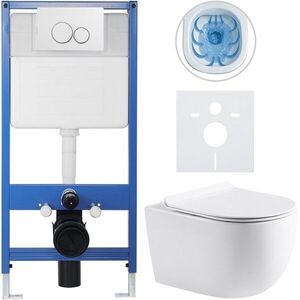 CERANO Kompletní WC set Profi/Felci bílá lesklá WC tlačítko Duo/Bílá předstěnová instalace 52, 5x36 CER-8050BD84315 obraz