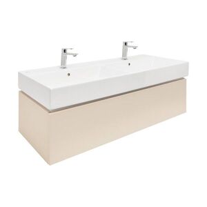 Koupelnová skříňka s umyvadlem SAT Feel 120x30x46 cm pískově béžová mat SATFEEL120BEU2B SATFEEL120BEU2B obraz