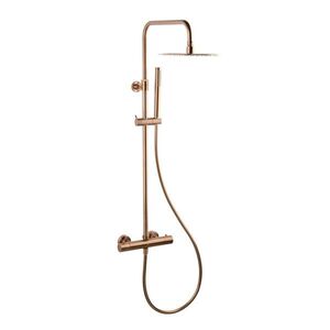 Sprchový systém SAT Aurum s termostatickou baterií broušený rose gold SATSSTKAURBRG SATSSTKAURBRG obraz