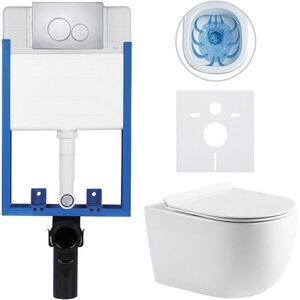 CERANO Kompletní WC set Profi/Felci bílá lesklá WC tlačítko Duo/Chrom pro zazdění 52, 5x36 CER-8050BD84318 obraz