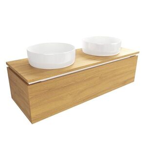 Koupelnová skříňka s krycí deskou SAT Feel 120x30x46 cm medový dub mat SATFEEL120DMD SATFEEL120DMD obraz