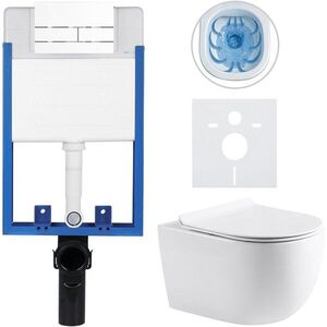 CERANO Kompletní WC set Profi/Felci bílá lesklá WC tlačítko Line/Bílá pro zazdění 52, 5x36 CER-8050BD84322 obraz