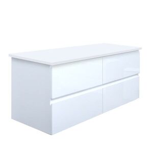 Koupelnová skříňka s krycí deskou SAT B-Way 119x50x45 cm bílá lesk BWAY2120WDESK BWAY2120WDESK obraz