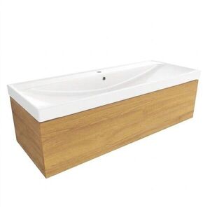 Koupelnová skříňka s umyvadlem SAT Feel 120x30x44, 8 cm dub medový mat SATFEEL120DMU5 SATFEEL120DMU5 obraz