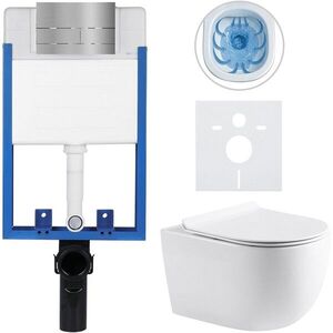 CERANO Kompletní WC set Profi/Felci bílá lesklá WC tlačítko Line/Tmavě šedá pro zazdění 52, 5x36 CER-8050BD84326 obraz