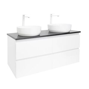 Koupelnová skříňka s umyvadlem SAT B-Way 119x50x45 cm bílá lesk BWAY2120WTK2BB BWAY2120WTK2BB obraz