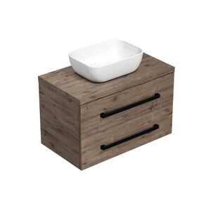 Koupelnová skříňka s černou úchytkou a krycí deskou SAT Cube Way 80x47, 5x46 cm dub Wellington mat CUBE46C803DW45 CUBE46C803DW45 obraz