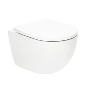 WC s prkénkem softclose závěsné SAT Fusion bílé vírové SATFUS010RTORP SATFUS010RTORP obraz