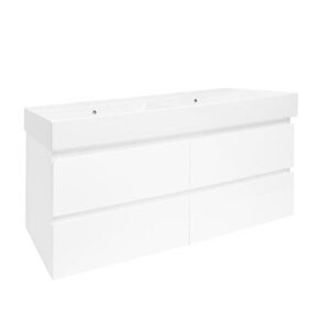 Koupelnová skříňka s umyvadlem SAT B-Way 119x50x45 cm bílá lesk BWAY2120WU2BI BWAY2120WU2BI obraz