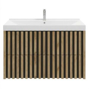 Koupelnová skříňka s umyvadlem SAT Delano 100x56x45 cm dub mat DELANO100ZDCUM DELANO100ZDCUM obraz