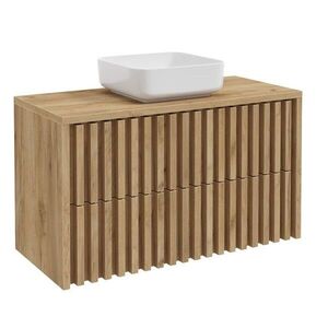 Koupelnová skříňka s krycí desku SAT Delano 100x56x46 cm dub mat DELANO100ZDDE DELANO100ZDDE obraz