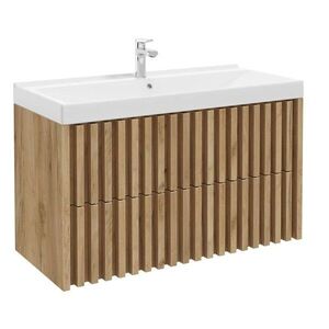 Koupelnová skříňka s umyvadlem SAT Delano 100x56x46 cm dub mat DELANO100ZDUM DELANO100ZDUM obraz