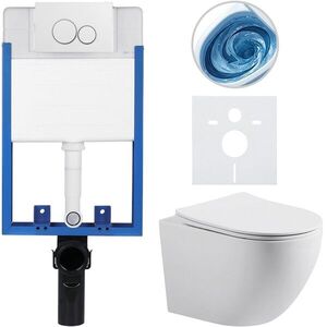 CERANO Kompletní WC set Profi/Cesso bílá matná WC tlačítko Duo/Bílá pro zazdění 49x36 CER-8050BD84340 obraz