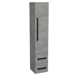 Koupelnová skříňka vysoká s černou úchytkou SAT Cube Way 35x163x33 cm beton mat CUBE3CV35BE CUBE3CV35BE obraz