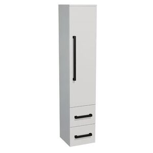 Koupelnová skříňka vysoká s černou úchytkou SAT Cube Way 35x163x33 cm bílá lesk lesk/mat CUBE3CV35BL CUBE3CV35BL obraz