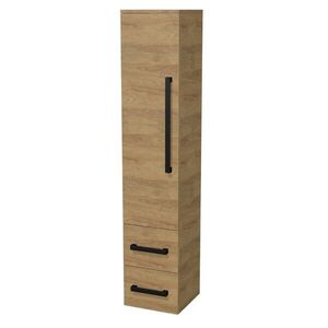 Koupelnová skříňka vysoká s černou úchytkou SAT Cube Way 35x163x33 cm dub Hickory mat CUBE3CV35DH CUBE3CV35DH obraz