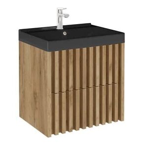 Koupelnová skříňka s umyvadlem SAT Delano 60x46 cm dub mat DELANO60ZDUMB DELANO60ZDUMB obraz