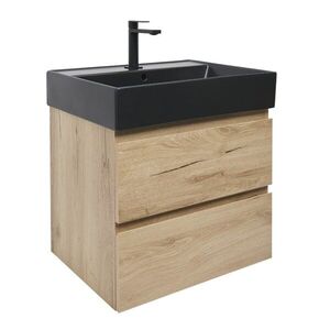 Koupelnová skříňka 2 zásuvková s umyvadlem SAT B-Way 59x50x45 cm dub mat BWAY260OAKU2B2B BWAY260OAKU2B2B obraz
