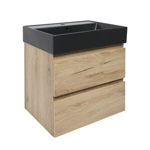Koupelnová skříňka 2 zásuvková s umyvadlem SAT B-Way 59x50x45 cm dub mat BWAY260OAKU2BB BWAY260OAKU2BB obraz