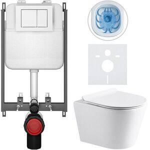 CERANO Kompletní WC set Basic/Carlito bílá lesklá WC tlačítko Maxio/Bílá pro zazdění 48, 5x36, 5 CER-8050BD86031 obraz