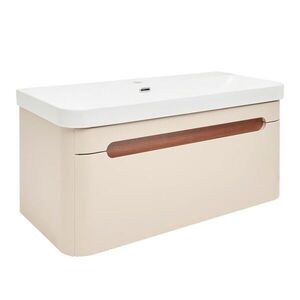 Koupelnová skříňka s umyvadlem SAT Fusion 97, 5x43x45 cm pískově béžová mat SATFUSION100BEU SATFUSION100BEU obraz
