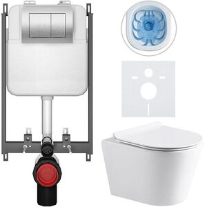 CERANO Kompletní WC set Basic/Carlito bílá lesklá WC tlačítko Maxio/Stříbrná pro zazdění 48, 5x36, 5 CER-8050BD86041 obraz
