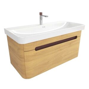 Koupelnová skříňka s umyvadlem SAT Fusion 97, 5x43x45 cm dub medový mat SATFUSION100DMUBA SATFUSION100DMUBA obraz