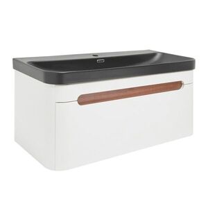 Koupelnová skříňka s umyvadlem SAT Fusion 97, 5x43x45 cm bílá matná mat SATFUSION100WBKM SATFUSION100WBKM obraz